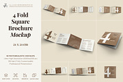 4 Fold Square Brochure Mockup, an Advertising Mockup by Illusiongraphic (Thumbnail 1 of 19)