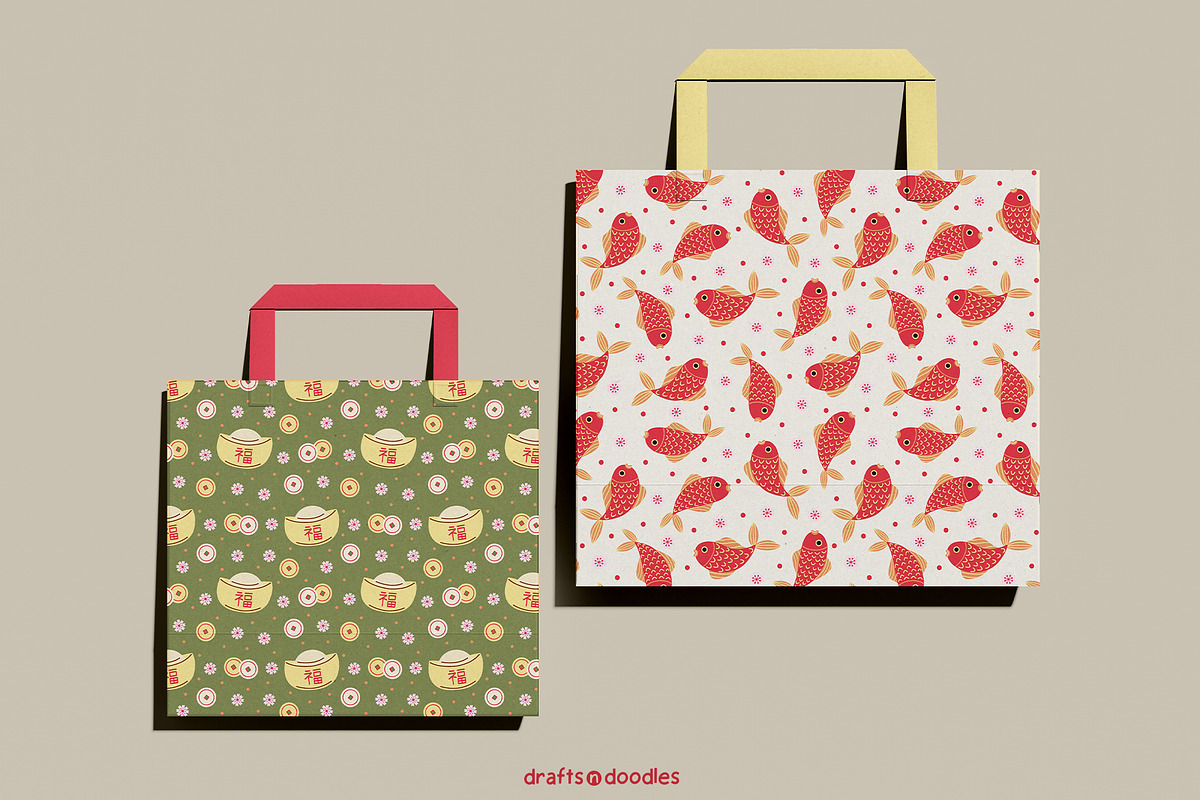 Lunar New Year Clipart and Patterns, a Seasonal Illustration by Drafts n Doodles (Photo 12 of 12)