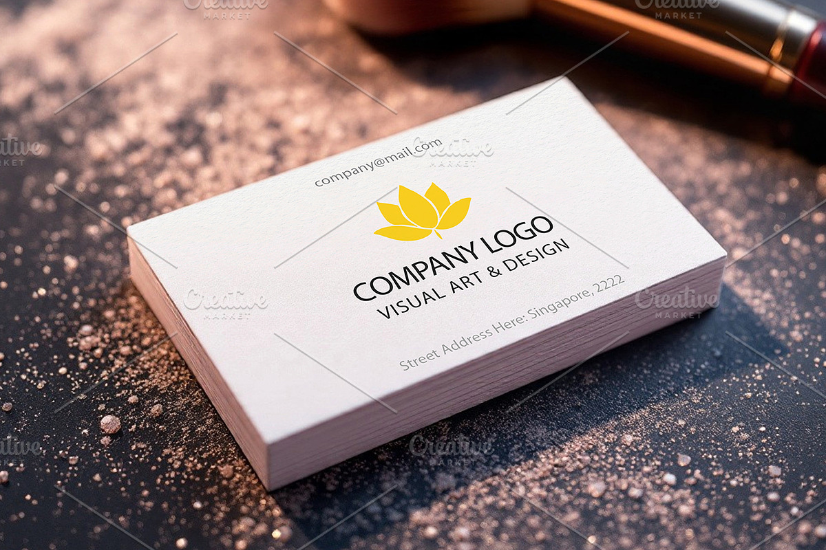 Business Card & Makeup Background, an Advertising Mockup by Mockup Stories (Photo 2 of 2)
