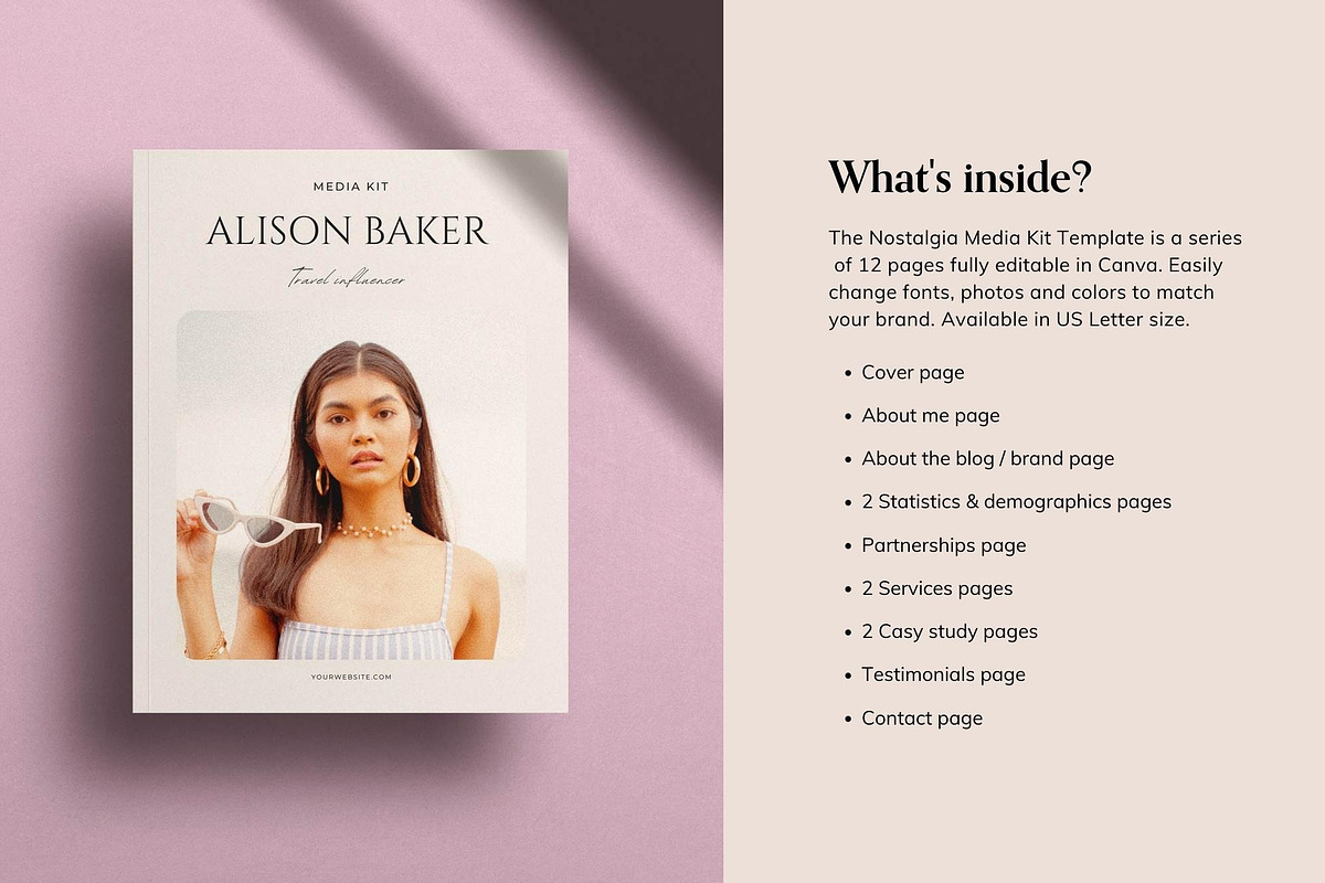 Media Kit Canva Template | Nostalgia, a Print Template by Sierra Creative Studio (Photo 7 of 11)