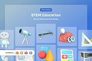 STEM Education 3D Icon Pack, an Education Illustration by twinstd (Thumbnail 1 of 7)