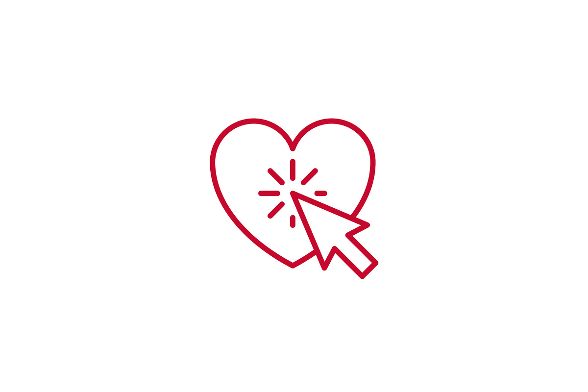 Heart Click Icon Logo Online Romance, a Branding & Logo Template by Signatoro (Photo 3 of 3)