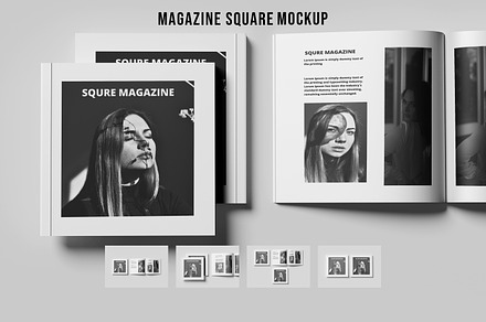 Magazine Square Mockup