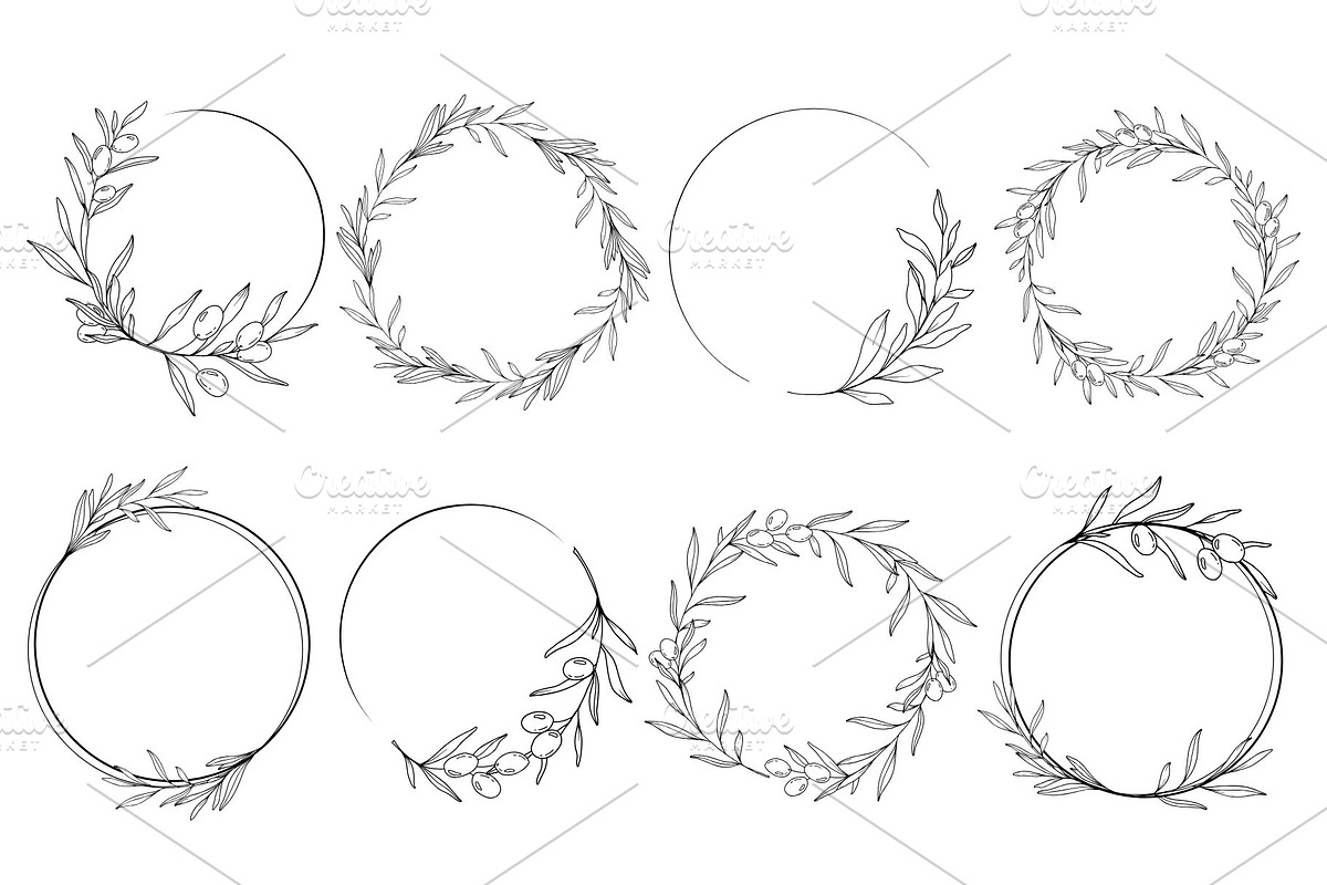 Olive Branch Line Art Clipart SVGs, a Decorative Illustration by Stellalunarts (Photo 5 of 12)