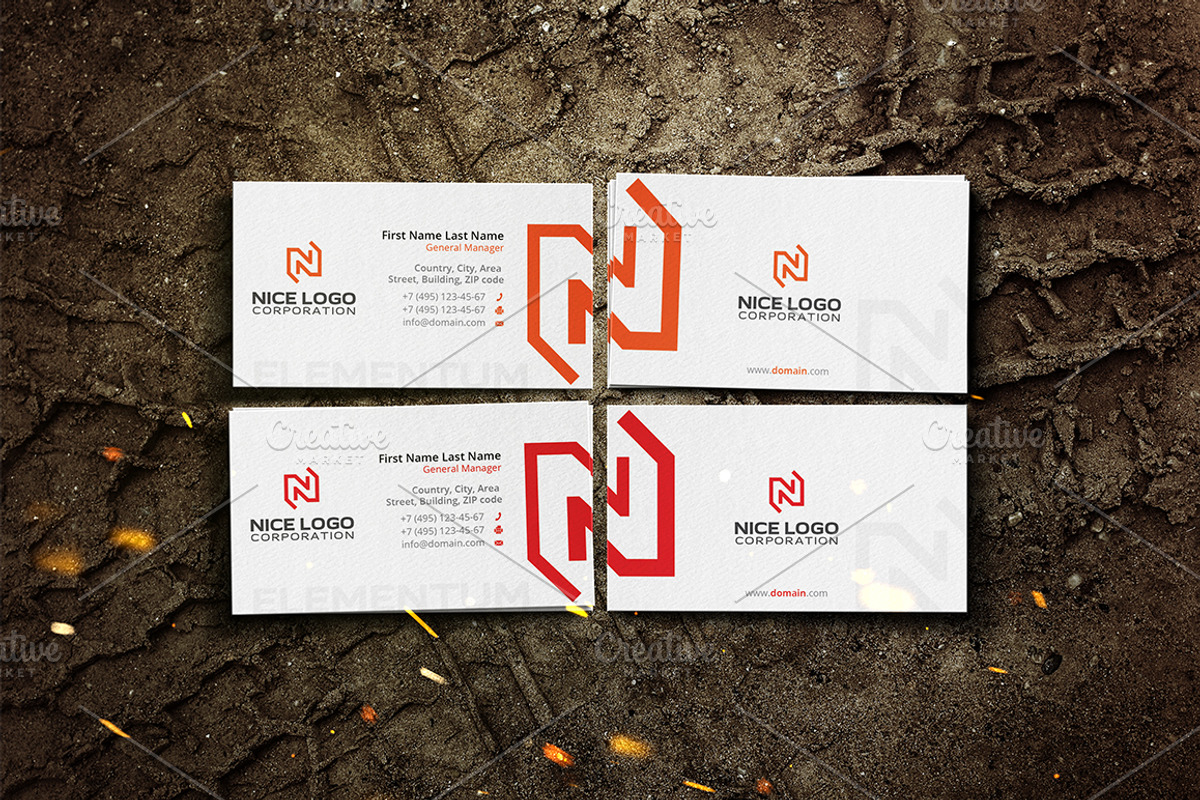 n letter business card, a Business Card Template by Indigo Graphic Shop (Photo 2 of 4)