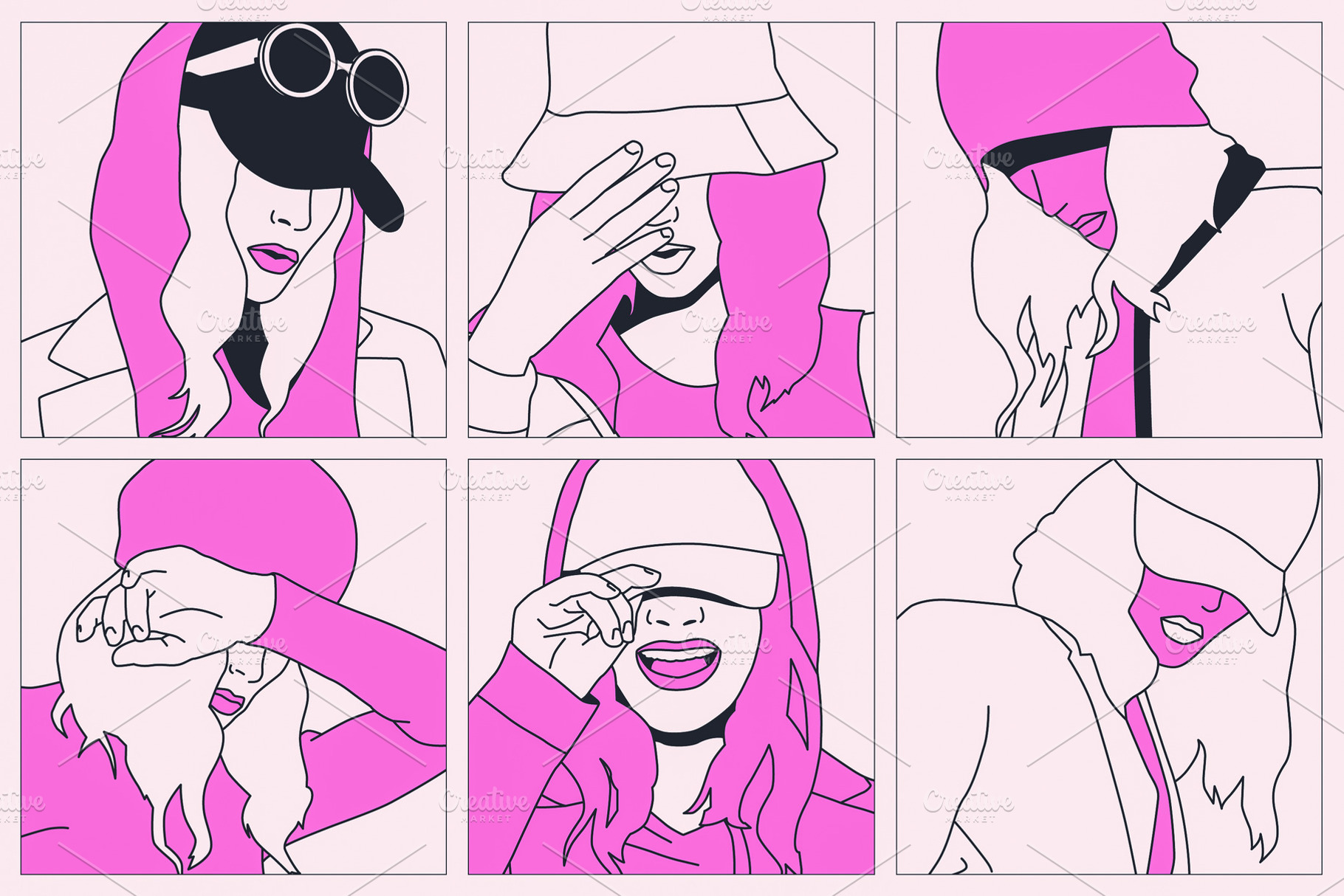 Fashion illustration. Comic collage set. Trendy retro design. ba, a Person Photo by Jenya Porechenskaya