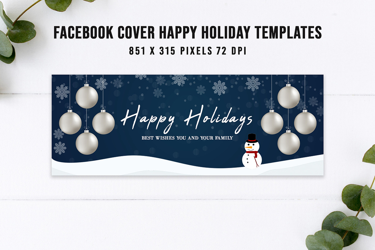 Facebook Cover Happy Holidays V5, a Social Media Template by Creativetacos (Photo 2 of 2)