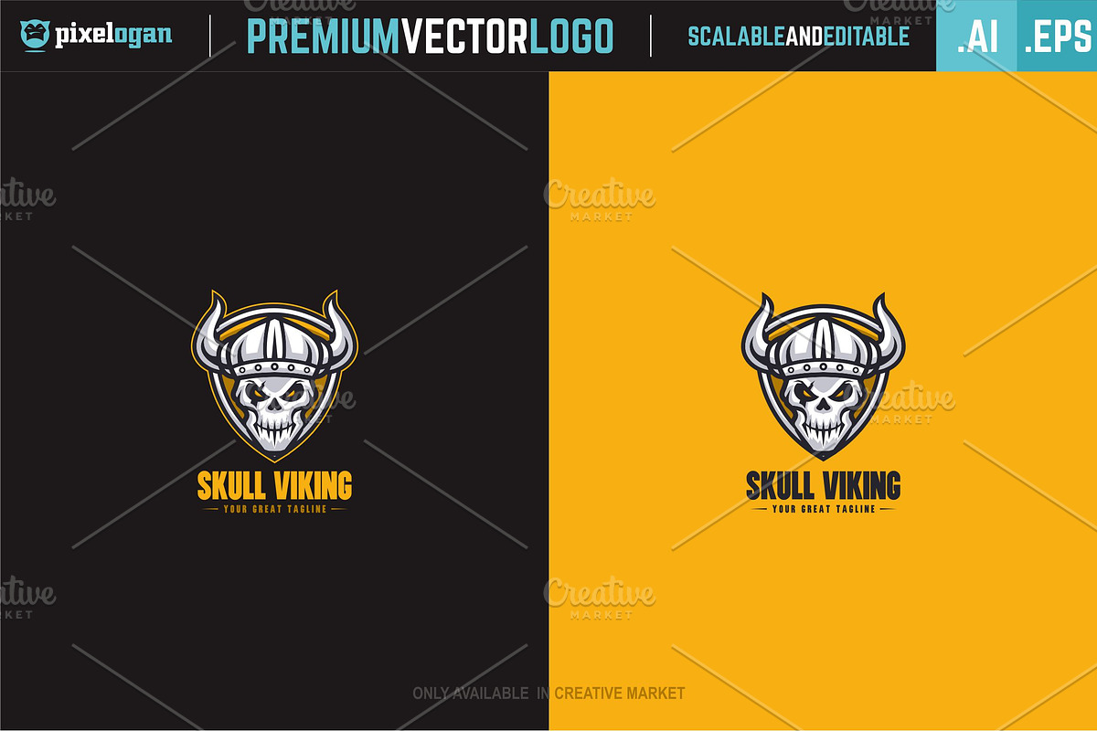 Skull Viking Logo, a Branding & Logo Template by pixelogan (Photo 2 of 2)