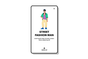 Street Fashion Man Vector