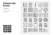 Check List Icons, an Outline Icon by erifqizeicon (Thumbnail 1 of 3)