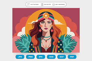 A woman with long red hair wearing a, a Graphic by SaroStock