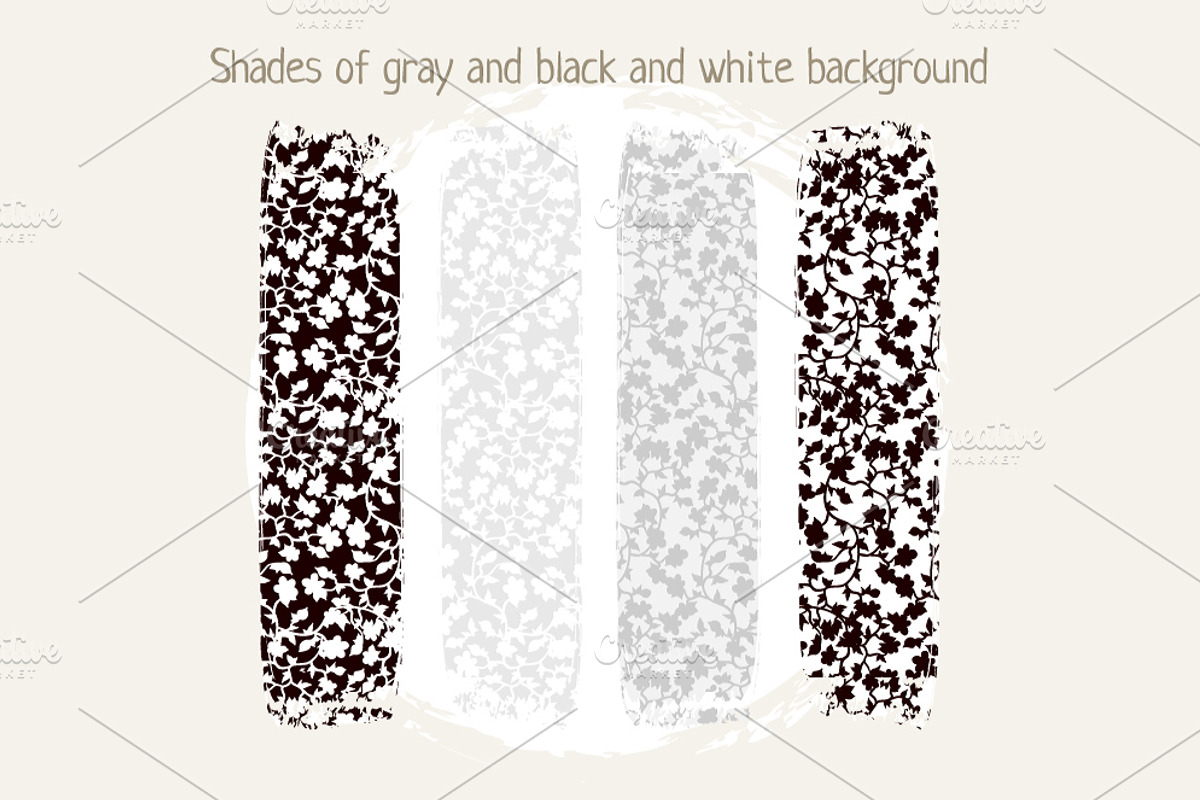 Floral seamless patterns set preview 5