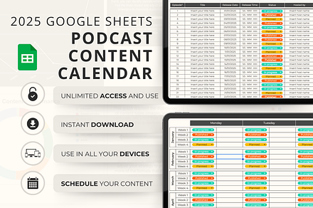 Google Sheet Podcast Content Planner
