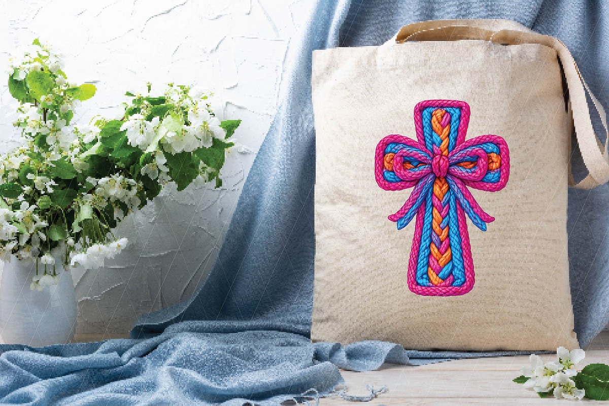 Faux Crochet Cross Easter Pink Png, an Illustration by DreamPrint404 (Photo 4 of 7)