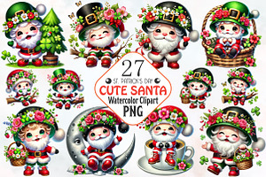 St. Patrick's Day Cute Santa Sublima, an Illustration by RobertsArt