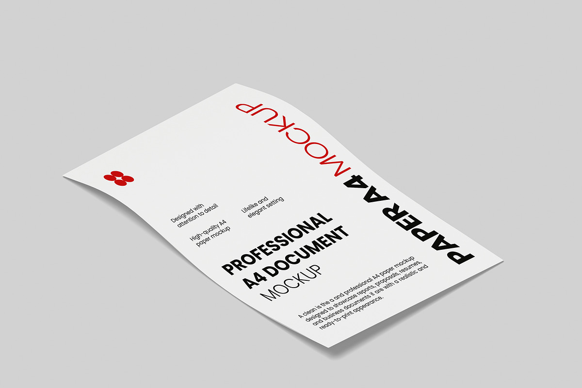 Paper A4 Mockup, an Advertising Mockup by Unerispace (Photo 4 of 5)