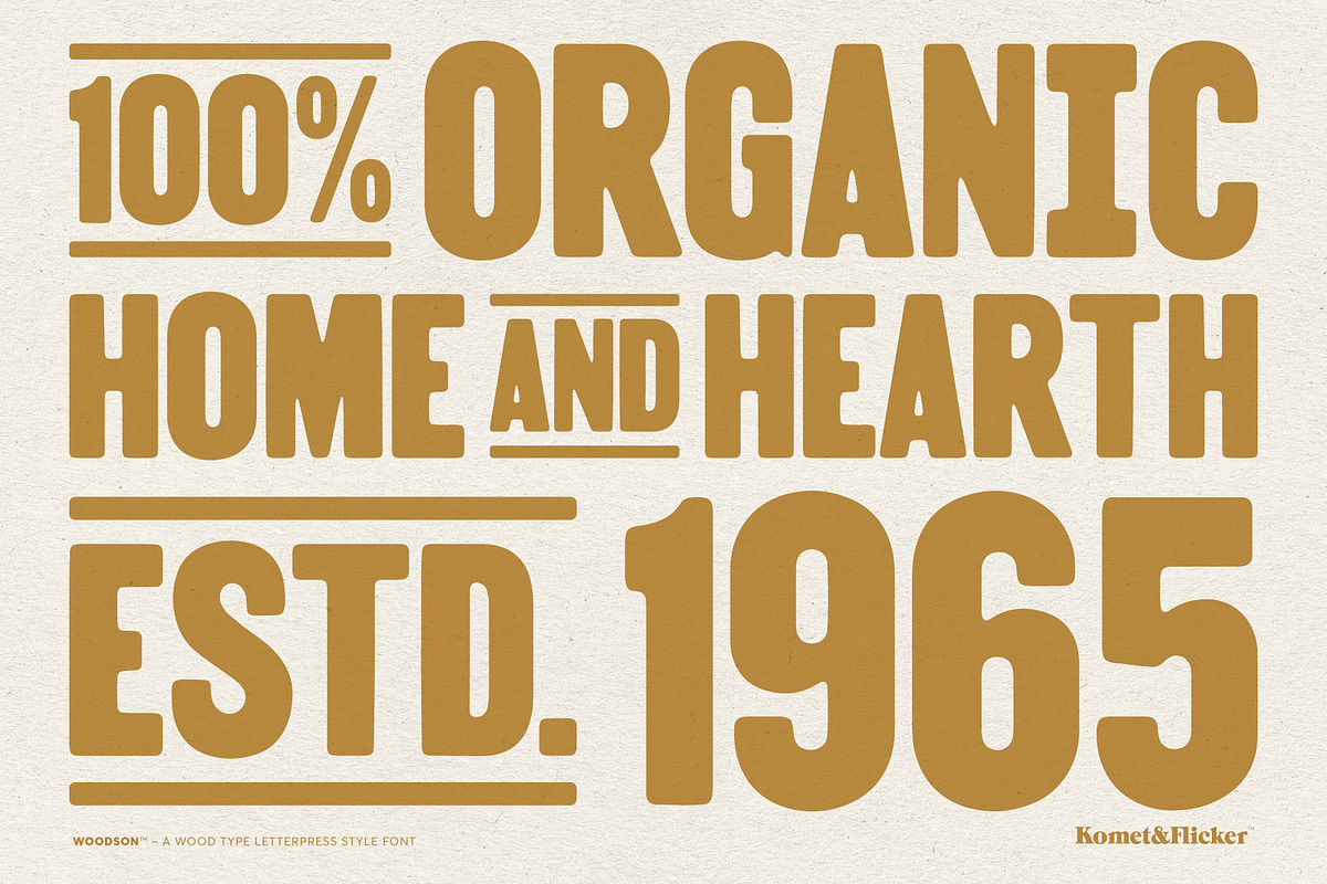 Woodson - A Wood Type Style Font, a Font by Komet & Flicker (Photo 9 of 15)