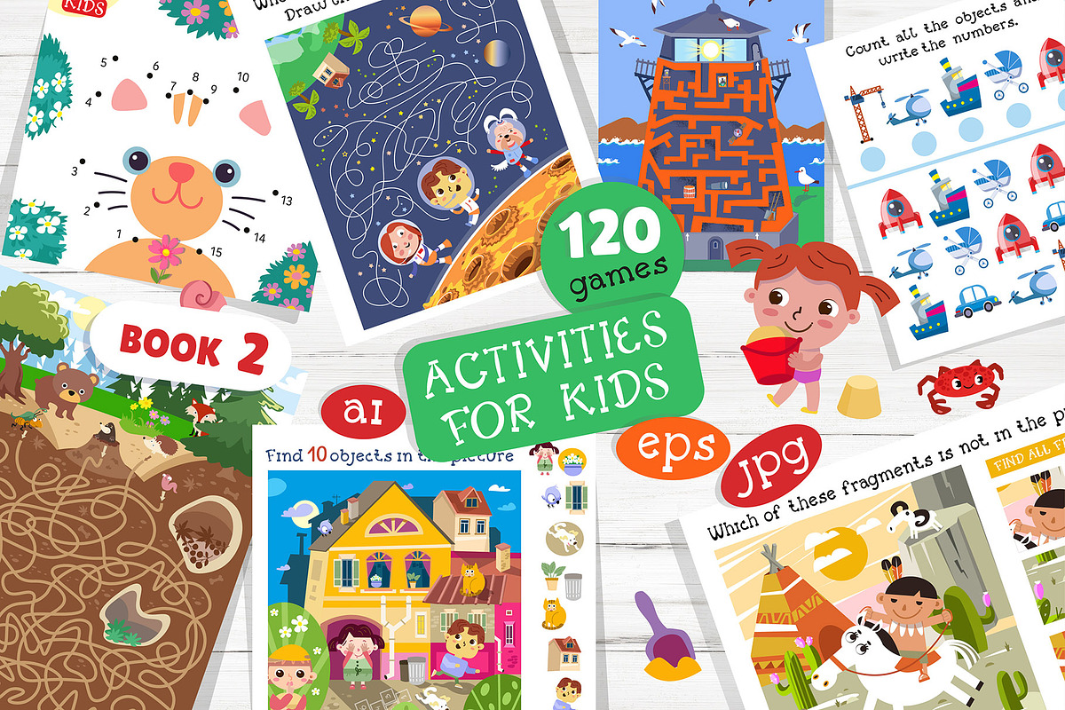 Funny Activities for Kids Book 2, an Education Illustration by ArtyCats (Photo 1 of 10)