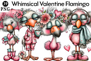Whimsical Valentine Flamingo PNG Set, an Illustration by Daily.Designs (Thumbnail 1 of 5)