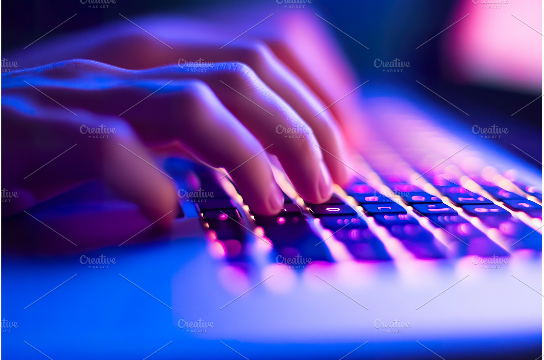Fingers Typing on an Illuminated, a Technology Photo by Lermont51