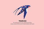 Swallow Birds Creator for Procreate, a Brush Add-On by Pencil Twist (Thumbnail 11 of 11)