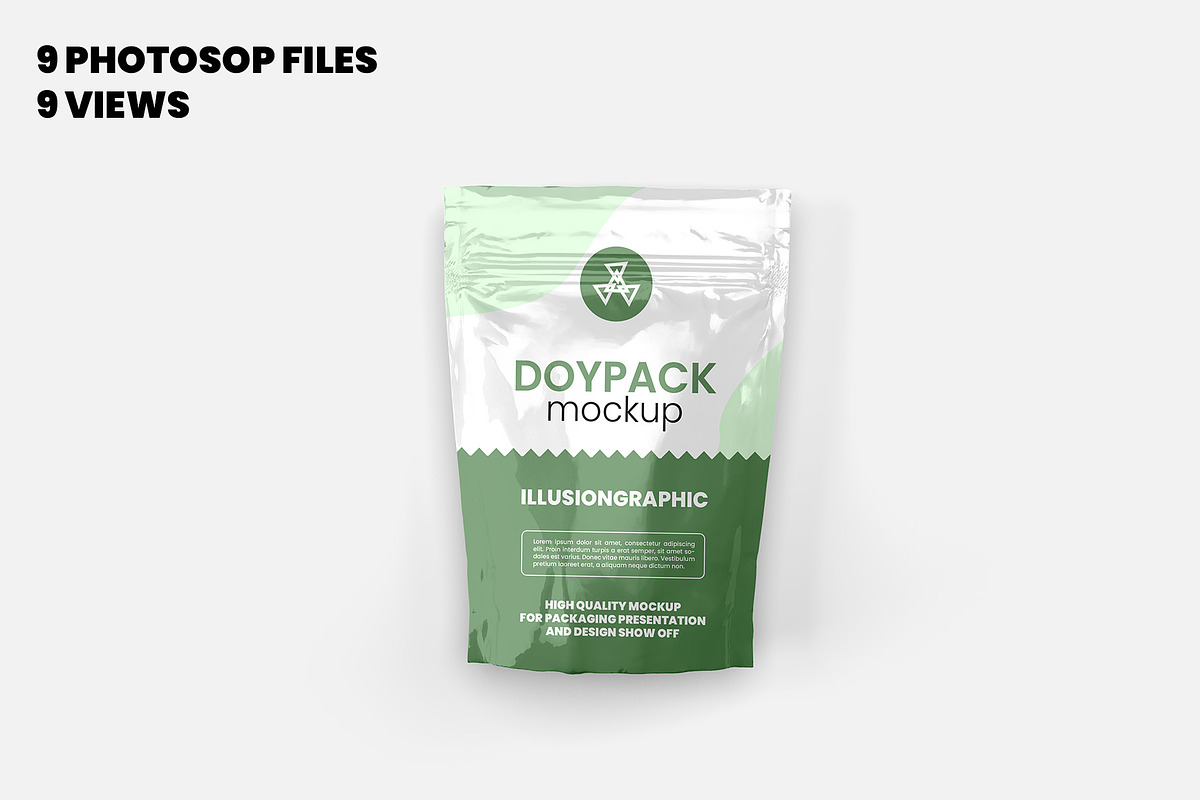 Doypack Mock-up - 9 Views, a Packaging Mockup by Illusiongraphic (Photo 9 of 19)