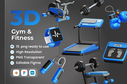 Gym and Fitness 3D Illustration