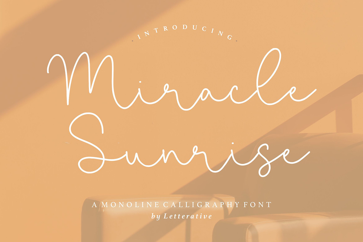Miracle Sunrise - Calligraphy Font, a Script Font by Letterative Studio (Photo 1 of 7)