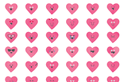 Pink Heart Emoji Icons, an Illustration by Em & Dash (Thumbnail 2 of 2)