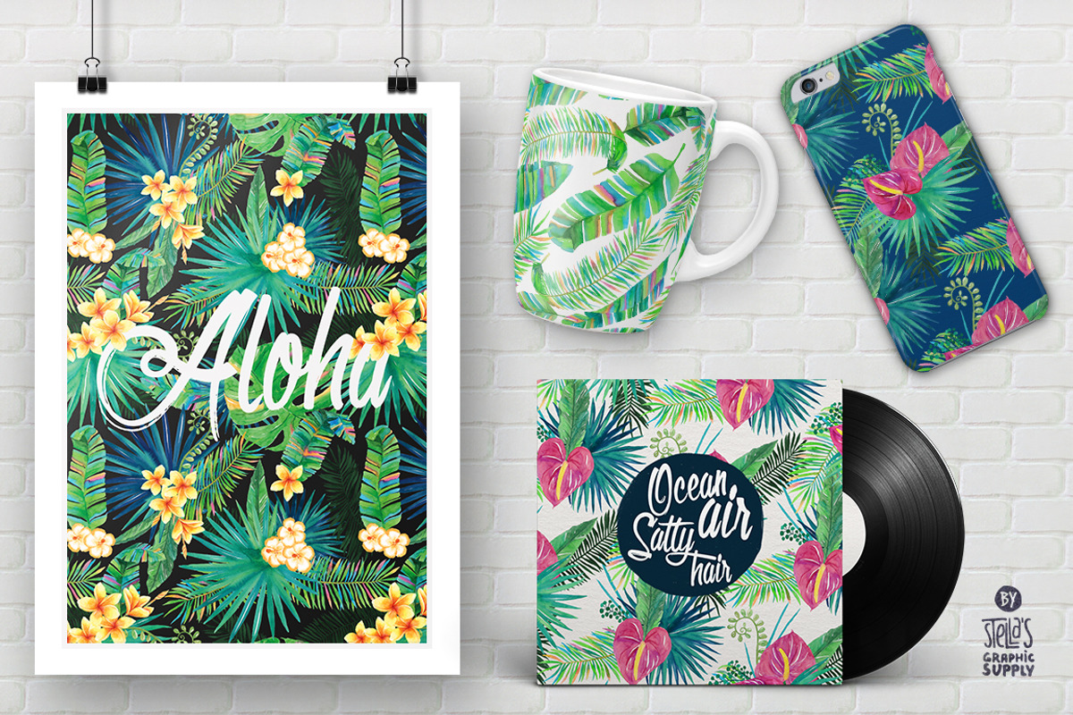 Tropical Vibes, Seamless Patterns, a Pattern Graphic by Stella's Graphic Supply (Photo 3 of 4)