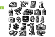 Emergency Medical Set, an Object Graphic by RT Studio (Thumbnail 1 of 4)