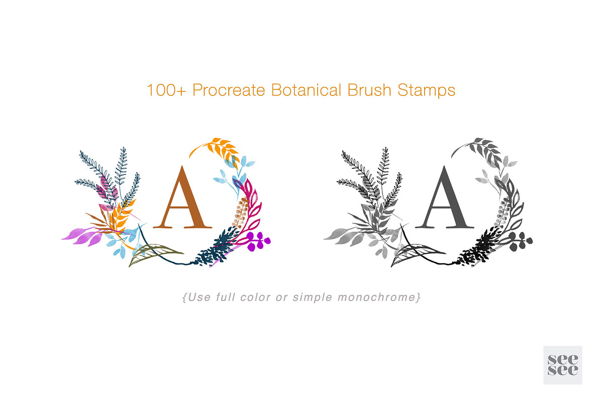 100+ Botanical Procreate Brush Stamp, a Brush Add-On by CC CREATIVE CO (Photo 10 of 16)