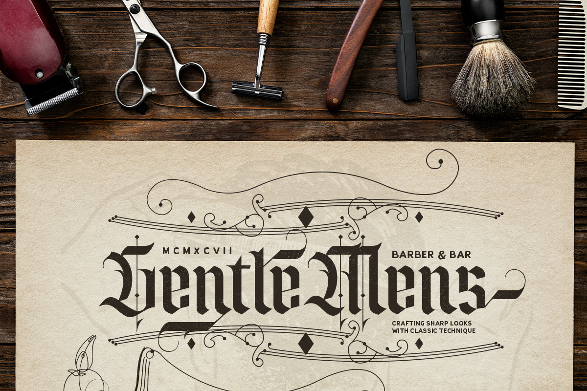 Silent Black - Stylish Blackletter, a Blackletter Font by Bale Type (Photo 5 of 9)