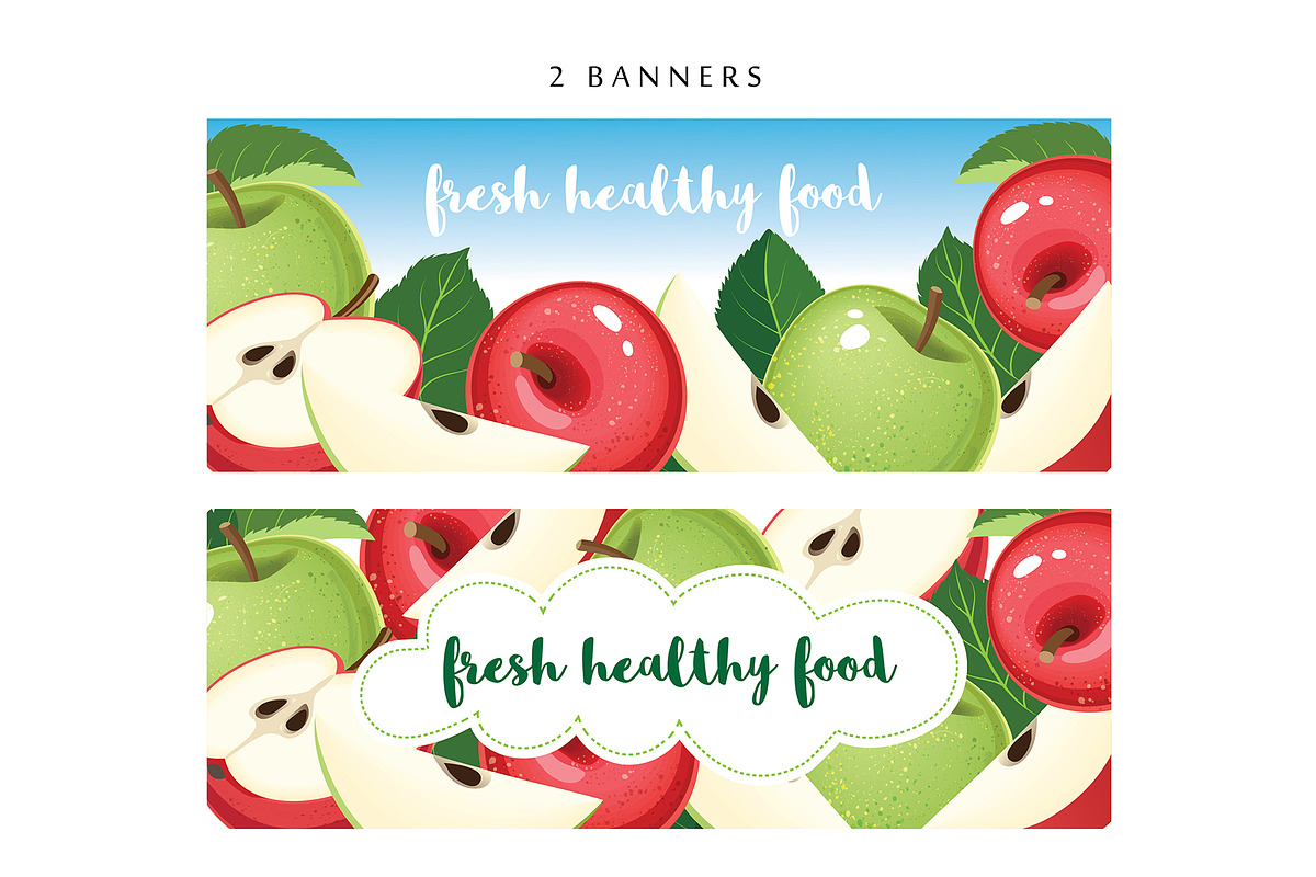 Vector set of  beautiful apples, an Object Graphic by natamastery (Photo 4 of 4)