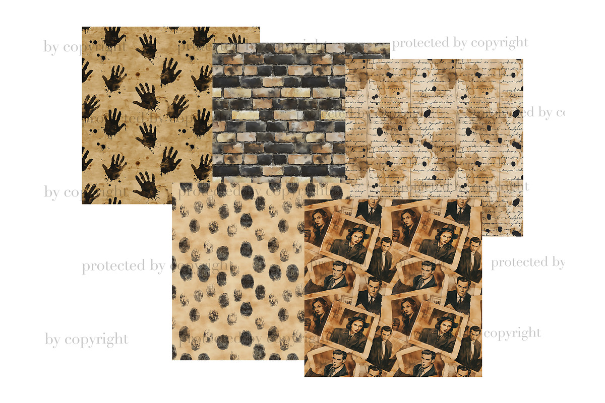 Detective Digital Paper, a Pattern Graphic by GlamArtZhanna (Photo 4 of 4)