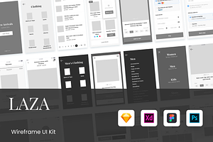 L.A.Z.A Wireframe Kit, a Wireframe Template by flyerittyer