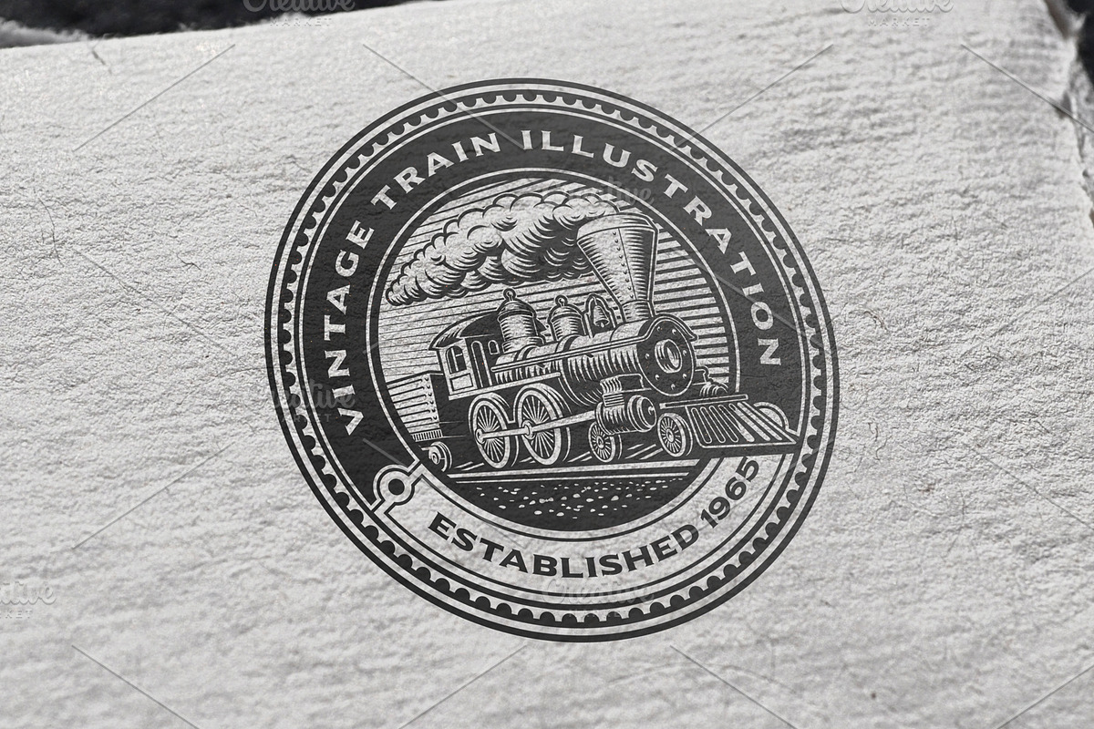 Vintage Vector Train Illustration, a Transportation Illustration by Harry Kasyanov (Photo 3 of 4)