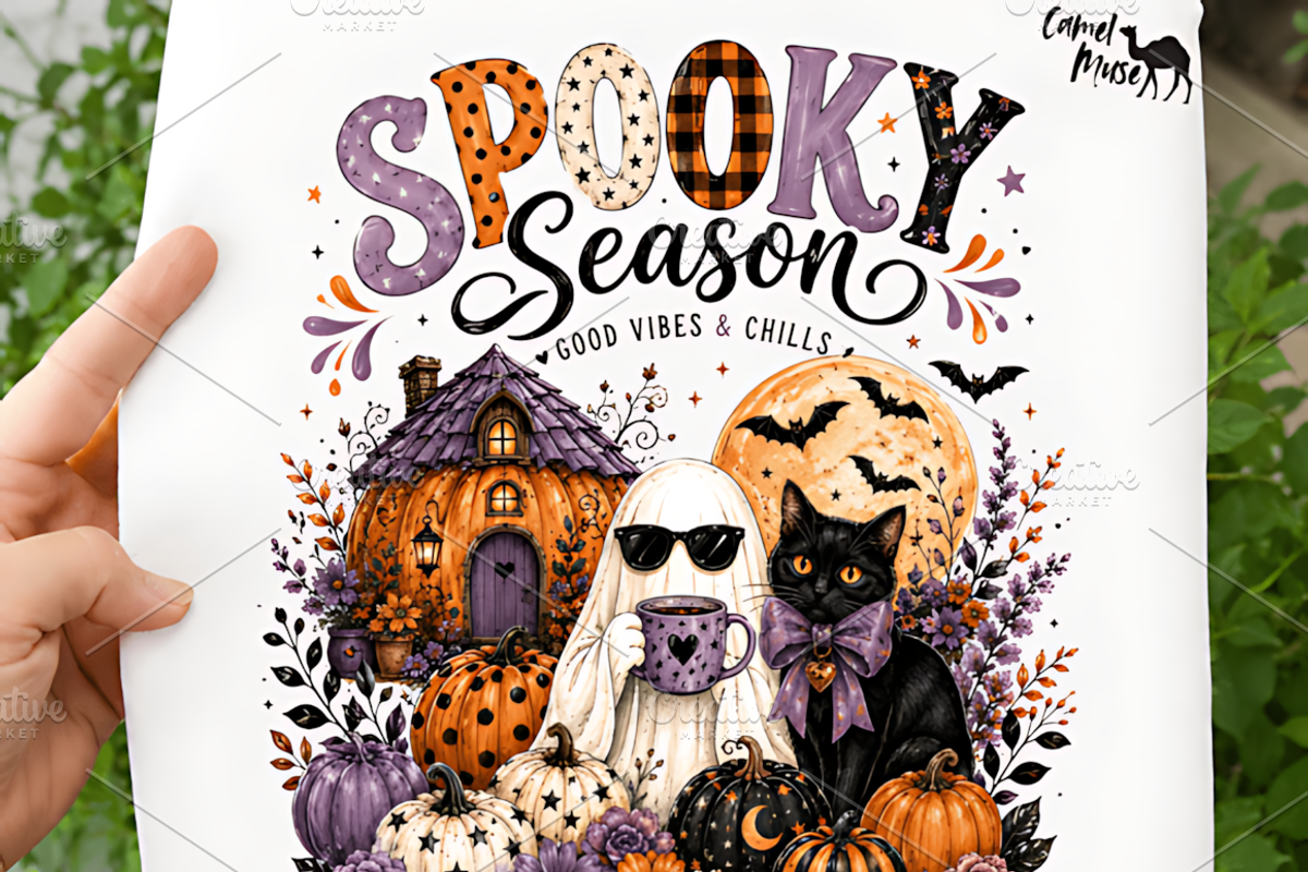 Spooky Season Good Vibes and Chills, a Seasonal Illustration by Coco Bloom (Photo 2 of 3)
