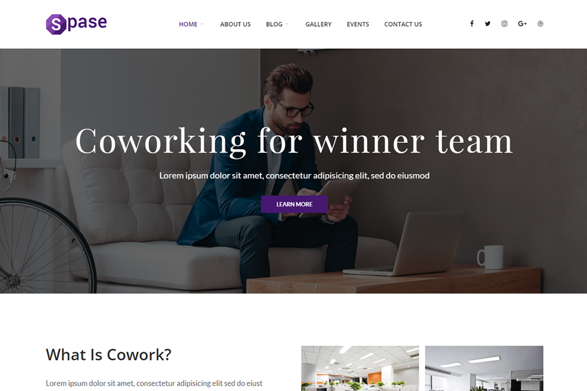 Spase Business and Coworking Theme, a WordPress Template by HasThemes (Photo 1 of 3)