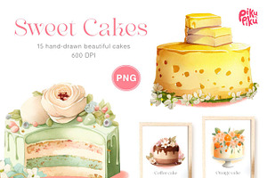 Floral Watercolor Cakes By Piku Piku