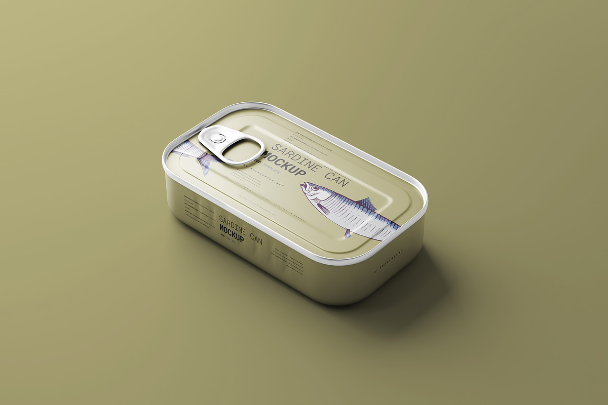 Sardine Can Mockups, a Packaging Mockup by MockupFree.Net (Photo 5 of 5)