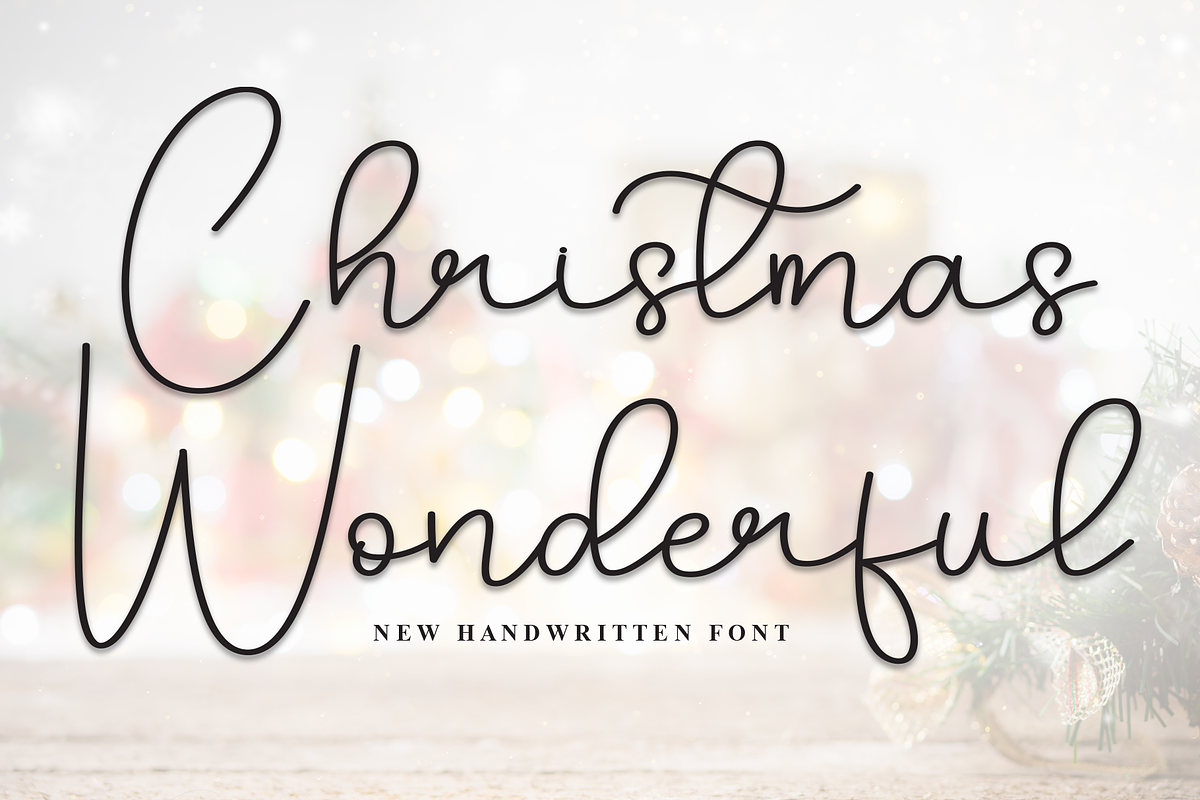 Christmas Wonderful | Script Font, a Handwritten Font by Scratchones (Photo 1 of 8)