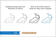 Minimal fish icons, an Outline Icon by Picture Window (Thumbnail 5 of 5)