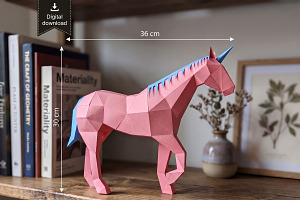 Unicorn sculpture - 3d papercraft