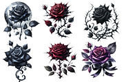Gothic Roses Clipart Bundle, an Illustration by Designworld (Thumbnail 6 of 6)