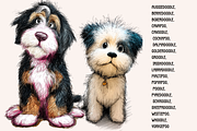 Hairy Doodle Dogs Illustrations, an Animal Illustration by PrintHaven Designs (Thumbnail 3 of 12)