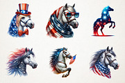 Patriotic 4th of July Horses Clipart, an Illustration by RobertsArt (Thumbnail 2 of 4)