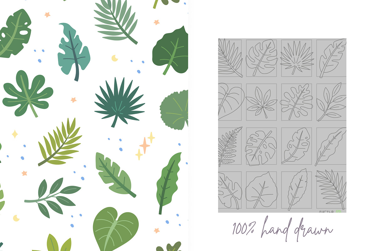 Leaf Seamless Patterns, a Pattern Graphic by Palau (Photo 8 of 9)