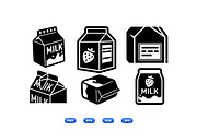 Retro Milk Carton Icons, an Illustration by designvectx (Thumbnail 2 of 3)