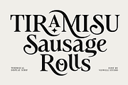 Tiramisu Sausage Rolls Serif, a Serif Font by Viswell (Thumbnail 1 of 11)